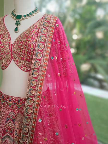 Sanguine Grace Magenta Bridal Lehenga