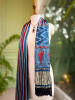 Zahra Blue Modal Silk Dupatta with Ajrakh Print