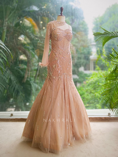 Golden Celestia Sequin & Crystal Embroidered Bridal Gown