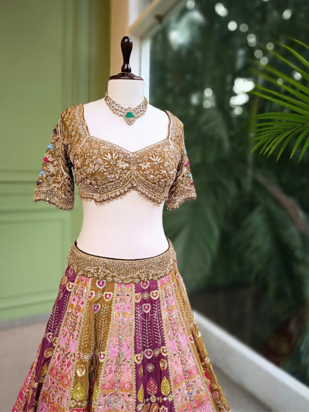 Rasvihar Multicolor Bridal Lehenga with Zari & Sequin Work