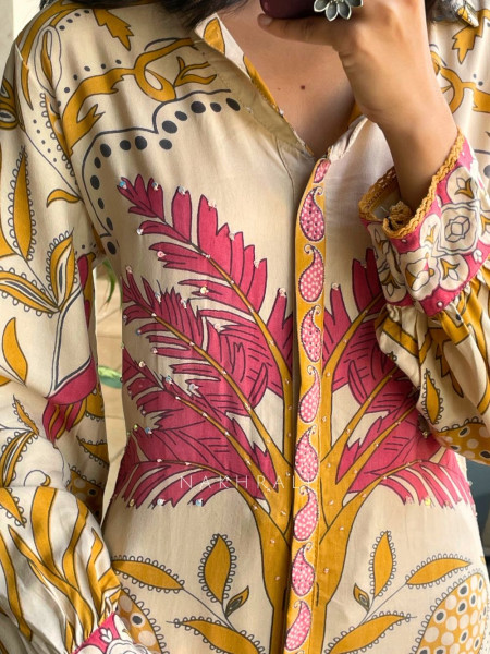 Florence Beige Printed Co-ord Set