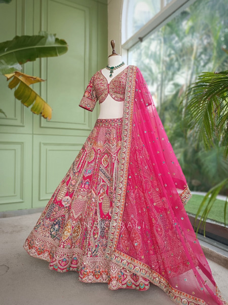 Sanguine Grace Magenta Bridal Lehenga