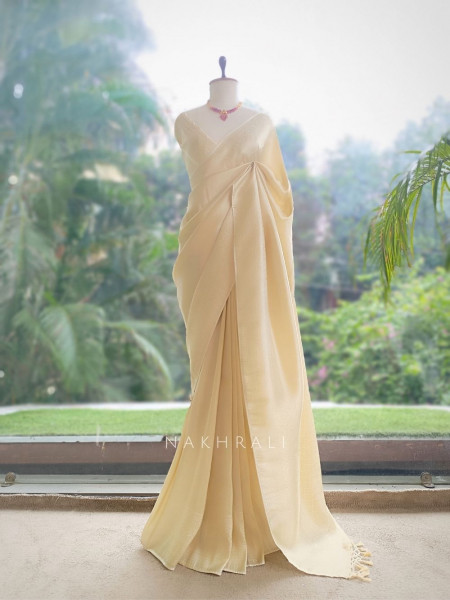 Shirja Cream Banarasi Katan Silk Saree