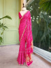 Gulnaar Pink Saree with Zari Bandhej Work