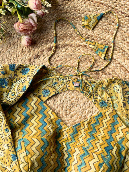 Wabi-Sabi Yellow Printed Cotton Blouse