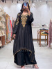 Kritisha Black Pure Chinon Silk Indo-Western Kurta Palazzo Set