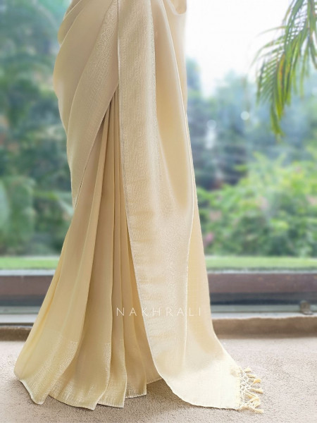 Shirja Cream Banarasi Katan Silk Saree