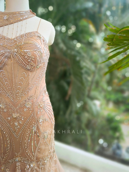 Golden Celestia Sequin & Crystal Embroidered Bridal Gown