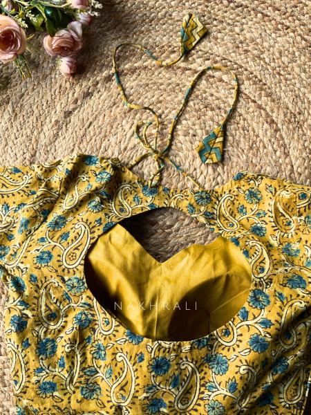 Wabi-Sabi Yellow Printed Cotton Blouse