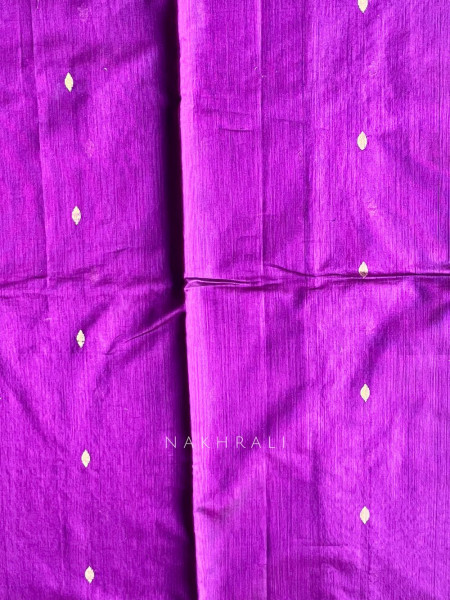 Koshika Magenta Maheshwari Dress Material with Zari Border
