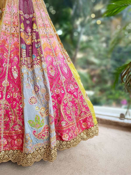Rasvihar Multicolor Bridal Lehenga with Zari & Sequin Work