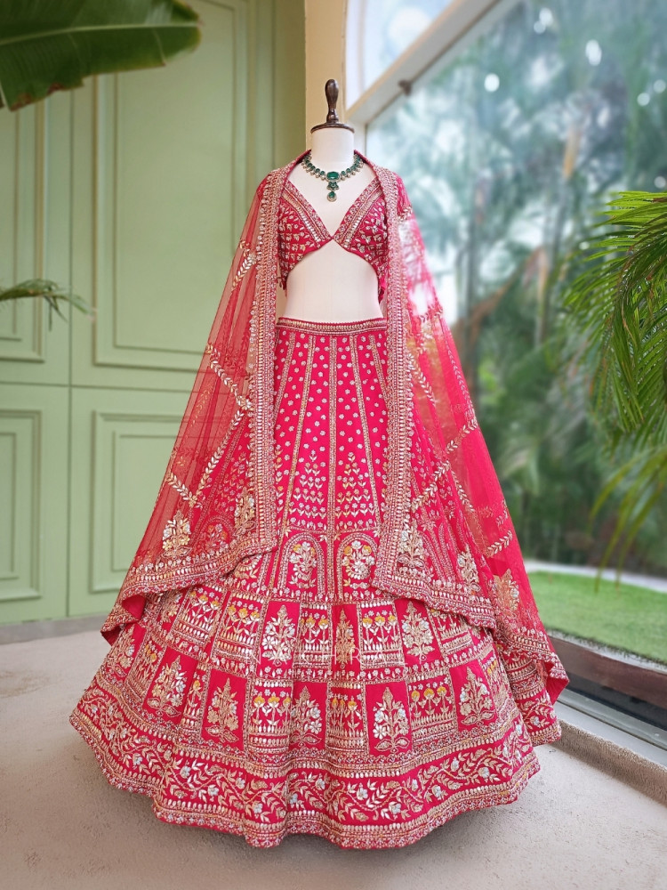Image of Ruby Royale Unstitched Bridal Lehenga