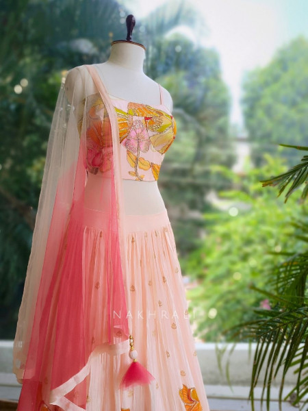 Rosabelle Pink Floral Lehenga Set