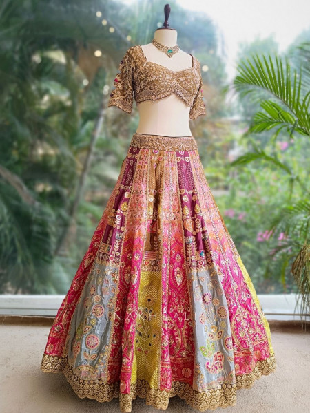 Rasvihar Multicolor Bridal Lehenga with Zari & Sequin Work