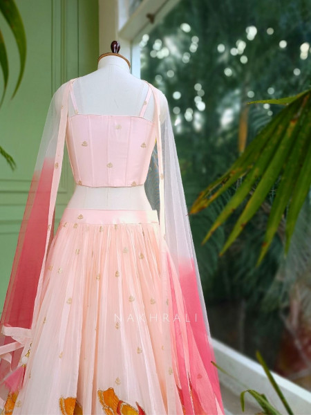 Rosabelle Pink Floral Lehenga Set