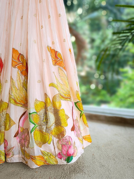 Rosabelle Pink Floral Lehenga Set