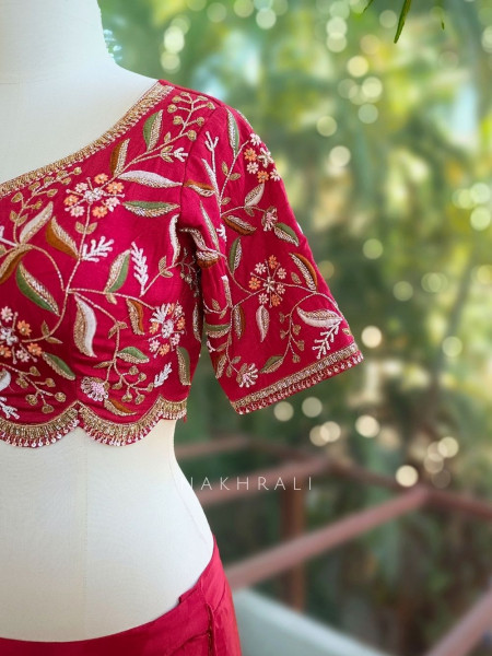 Meher Red Embroidered Indo-Western Set