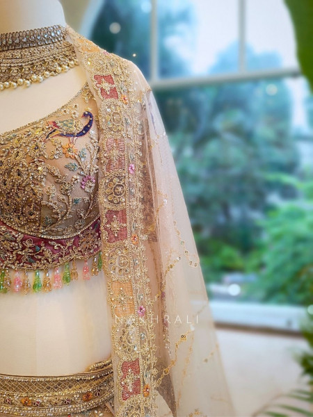 Majestic Aura Brown Embroidered Lehenga Set