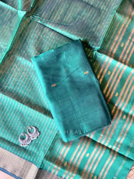 Koshika Firozi Maheshwari Dress Material with Zari Border