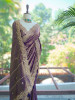 Rajleela Purple Banarasi Brocade Silk Saree with Gota Border