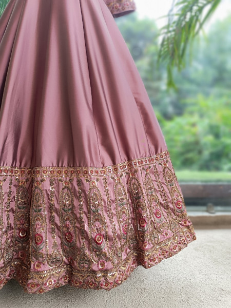 Imperial Blossom Pink Silk Blend Anarkali Suit Set