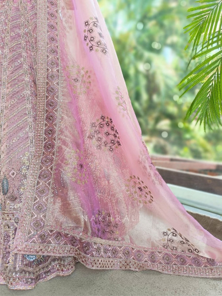 Velmira Purple Net Lehenga Set with Sequin Embroidery