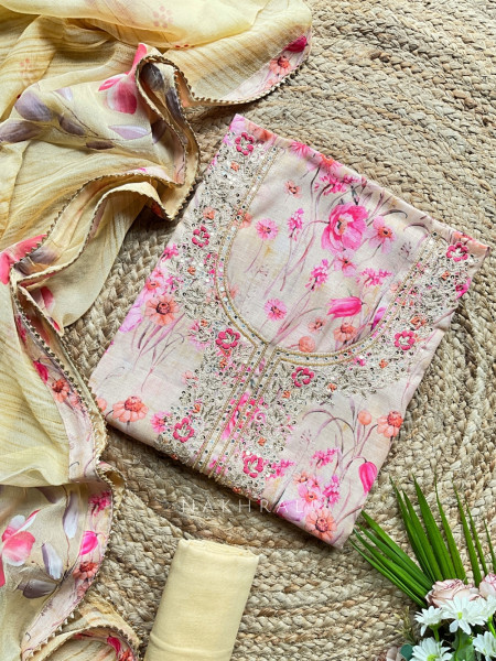 Saawan Bloom Dress Material with Thread Work