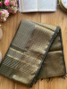 Kavini Olive Maheshwari Saree with Zari Borderr
