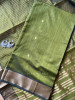 Koshika Mehendi Green Maheshwari Dress Material with Zari Border