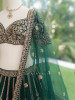 Zoyaara Paisley Green Silk Satin Lehenga Choli Set