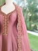 Imperial Blossom Pink Silk Blend Anarkali Suit Set