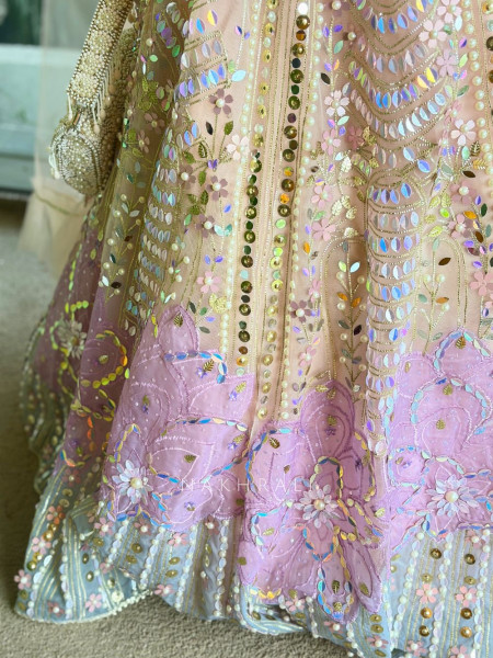 Lumina Pink Sequin Lehenga Set with Bead Embroidery
