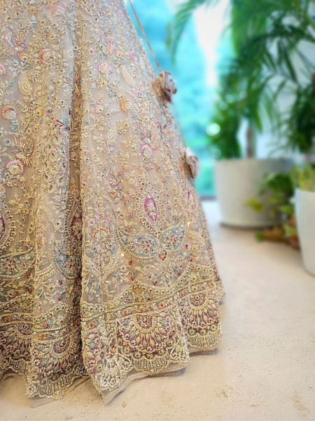 Majestic Aura Brown Embroidered Lehenga Set
