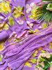 Blooming Hue Purple Chiffon Dress Material with Floral Print