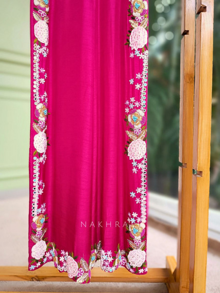 Florenza Magenta Jumpsuit with Beads & Sequin Work