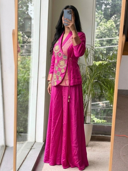 Mirai Magenta Indo-Western Palazzo Set