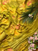 Blooming Hue Green Chiffon Dress Material with Floral Print