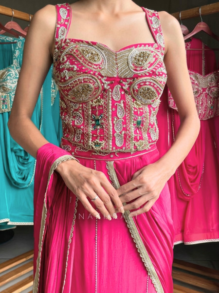 Amethyst Magenta Pre-Draped Saree