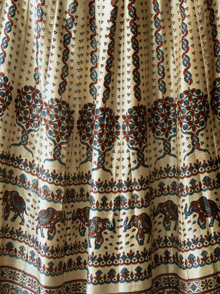 Jhoom White Modal Silk Ajrakh Skirt – Nature’s Bloom
