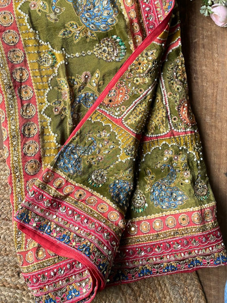 Surili Multicolor Printed Saree with Sequin Embroidery