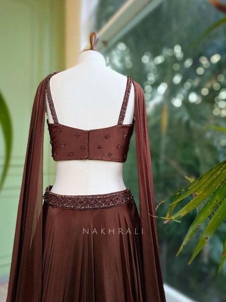 Mocha Glam Brown Lehenga Set
