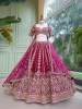 Zoyaara Paisley Magenta Silk Satin Lehenga Choli Set