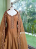 Imperial Blossom Brown Silk Blend Anarkali Suit Set