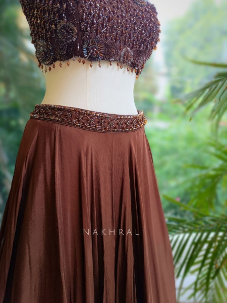 Mocha Glam Brown Lehenga Set