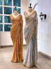Vanilla Hues Blue Saree With Running Blouse