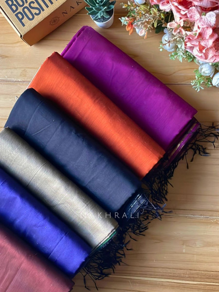 Taga Maheshwari Magenta Dress Material with Zari Stripe Dupatta