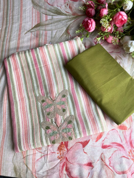 Mirentha Multicolor Striped Dress Material