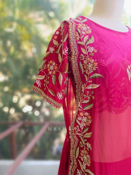 Meher Red Embroidered Indo-Western Set