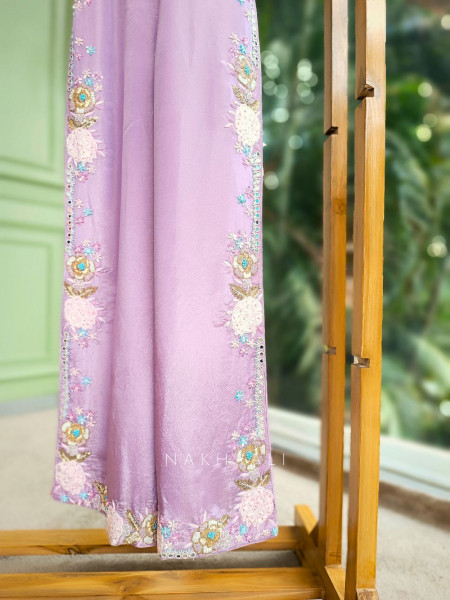 Celestia Lavender Jumpsuit with Sequin & Beads Work