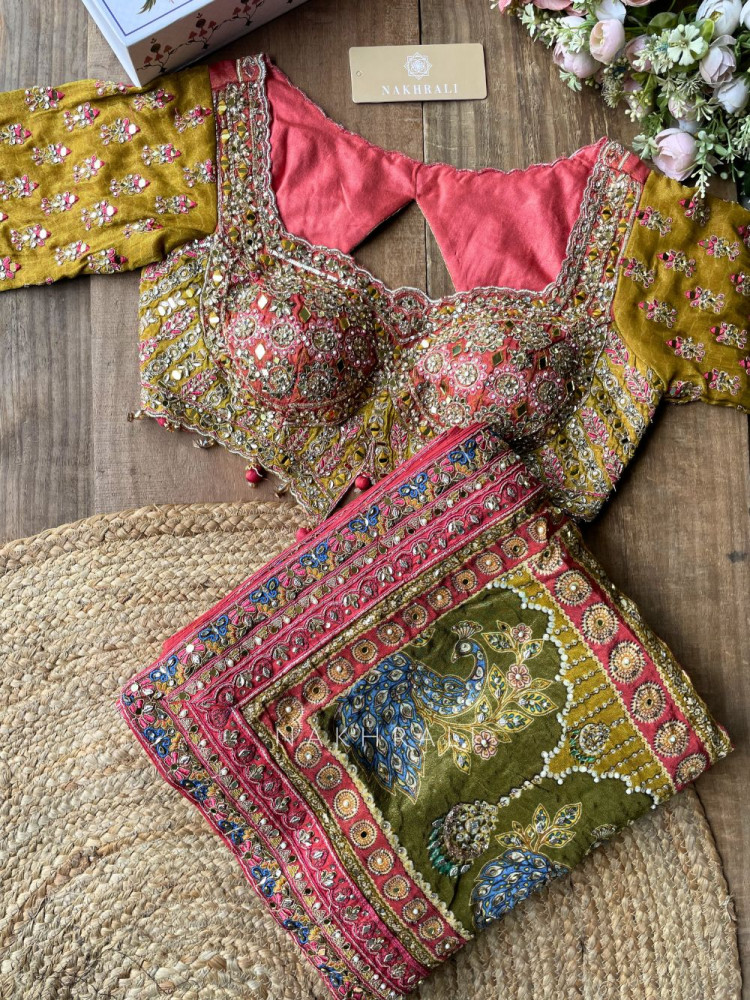 Image of Surili Multicolor Printed Saree with Sequin Embroidery